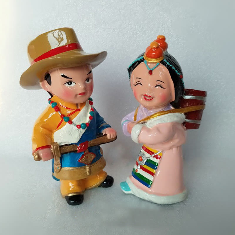 Figurines spirituelles tibétaines peintes à la main de 11 cm