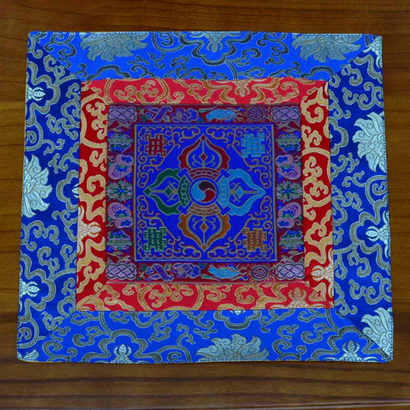 Meditation Prayer Altar Mat with Vajra and Auspicious Symbols