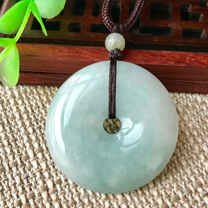 Collier pendentif en jade de 25 mm pour la chance et la prospérité