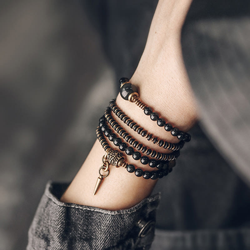6mm Rainbow Obsidian Positive Multilayer Bracelet