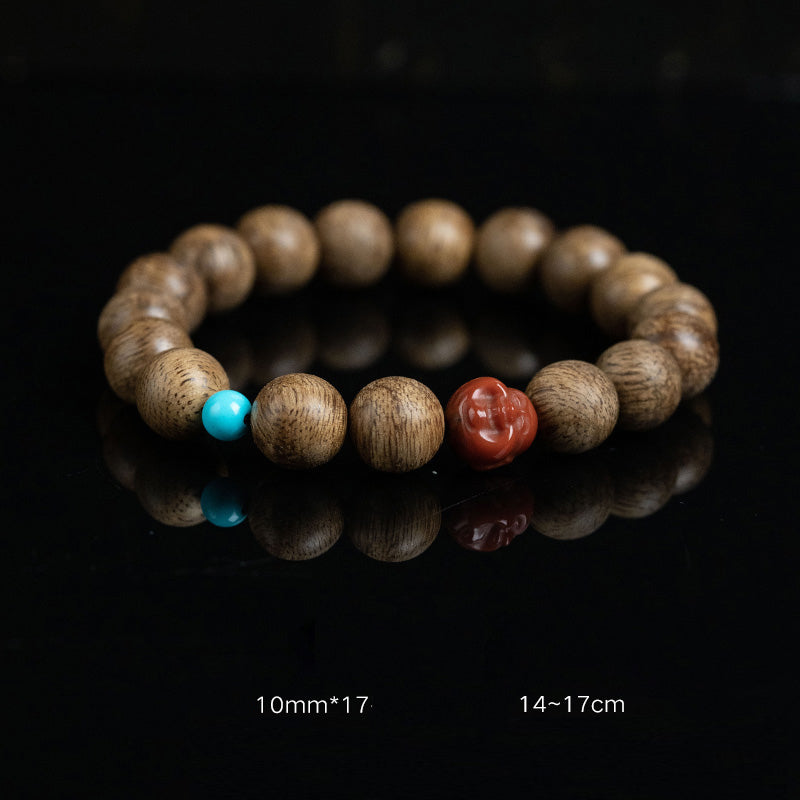 Agarwood Laughing Buddha Meditation Bracelet 10mm 12mm
