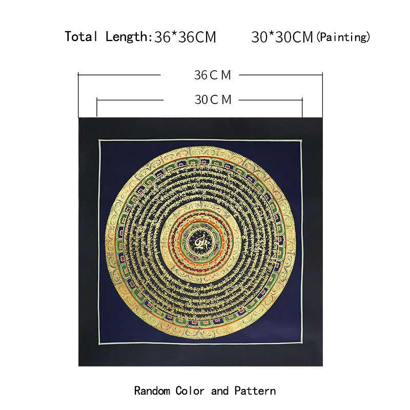 Handmade Tibetan Thangka Painting Decoration 26x26cm Random Pattern