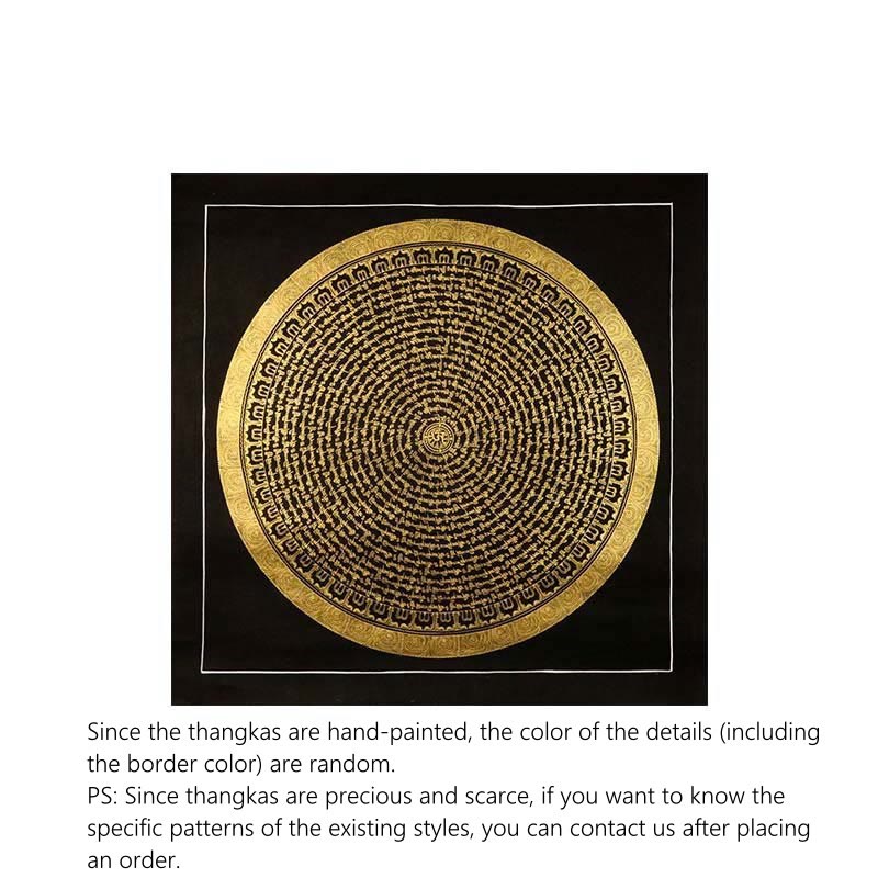 Décoration murale en tissu peint à la main Thangka tibétain de 29,5 pouces