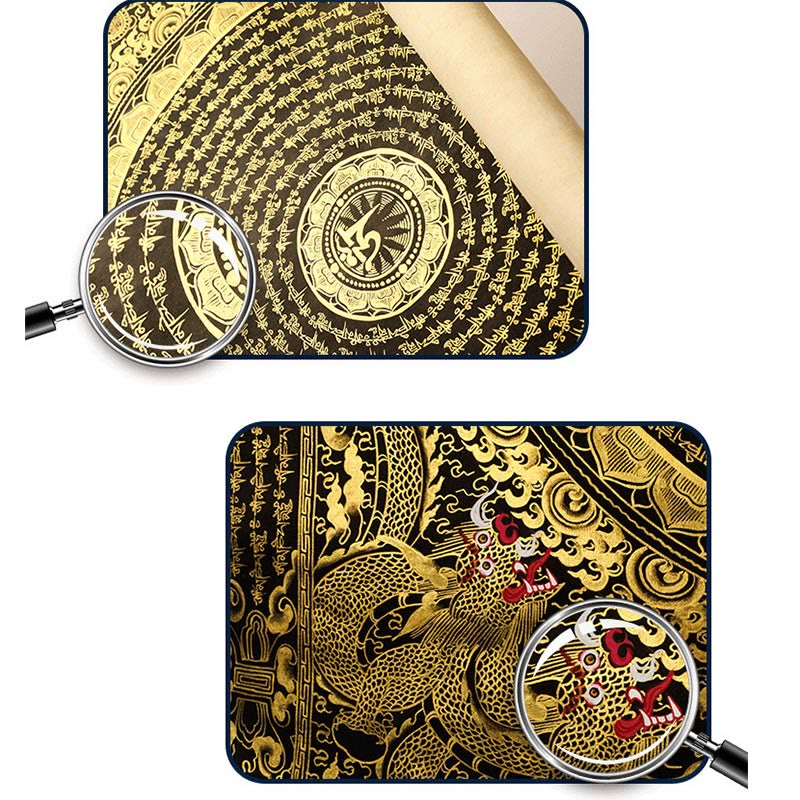 Décoration murale en tissu peint à la main Thangka tibétain de 29,5 pouces