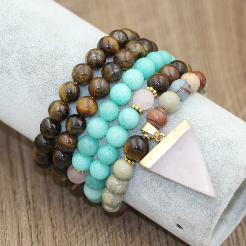 108-Bead 8mm Tiger Eye Healing Bracelet for Protection