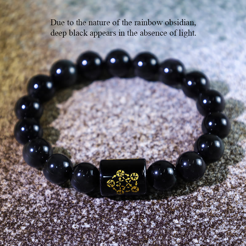 10mm Rainbow Obsidian Healing Transformation Bracelet