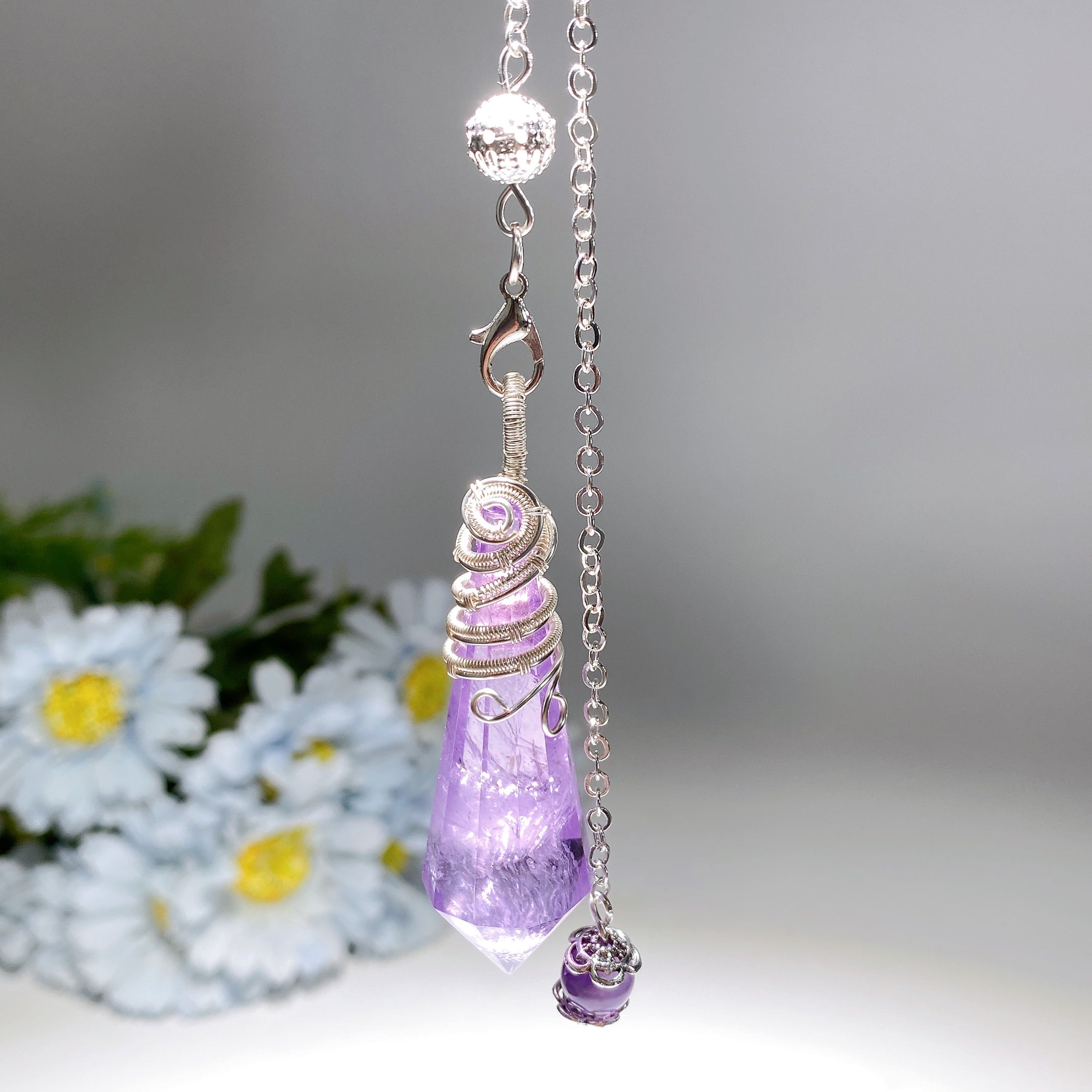 29cm Crystal Healing Pendulum for Energy Balancing