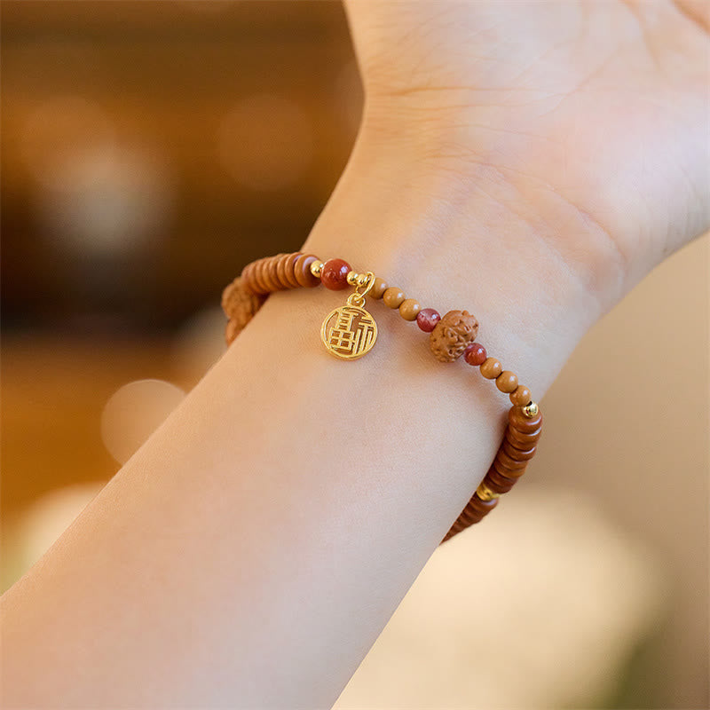 Bracelet Om Mani Padme Hum Graine de Bodhi et Onyx Noir