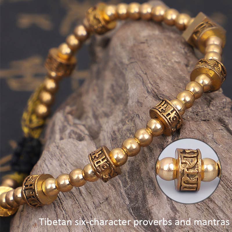 Om Mani Padme Hum Gold Mantra Bracelet for Protection
