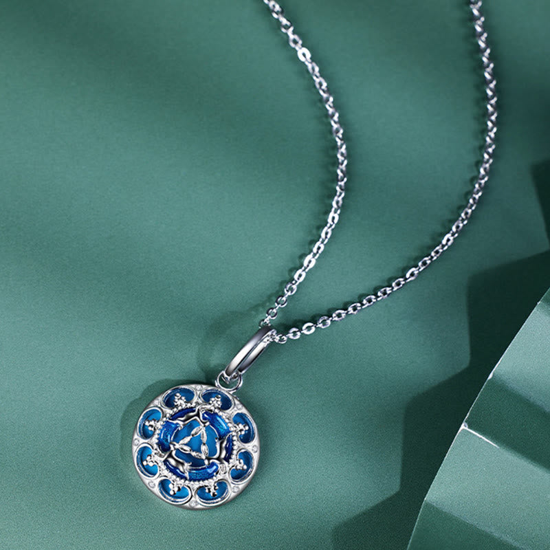 Collier pendentif équilibre turquoise en argent sterling 925