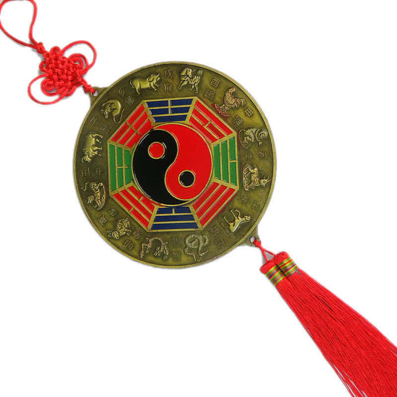 Feng Shui Bagua Map Mirror 10cm Chinese Knot Energy Balance
