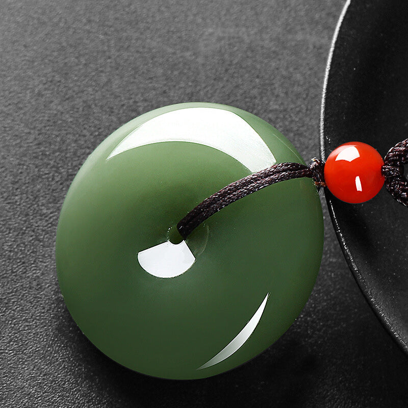 24-28mm Round Jade Prosperity Necklace for Abundance