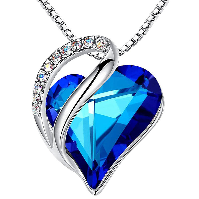 Love Heart Birthstone Healing Energy Necklace Pendant