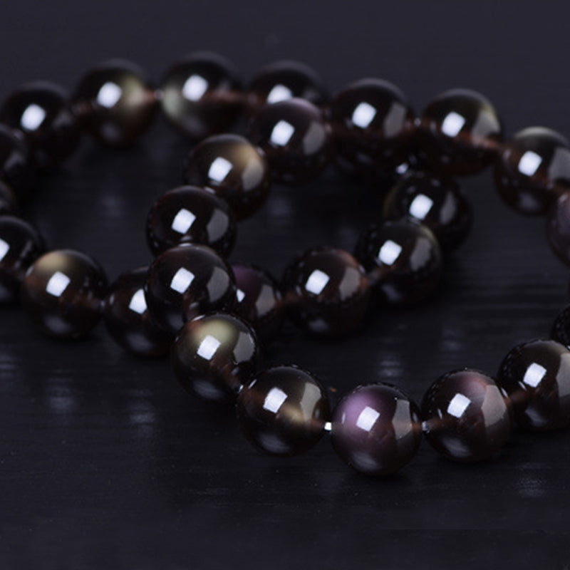 7mm Rainbow Obsidian Protection Bracelet