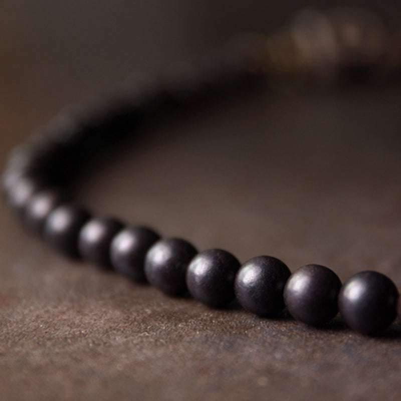 Ebony Wood Spiritual Protection Bracelet with Copper Beads