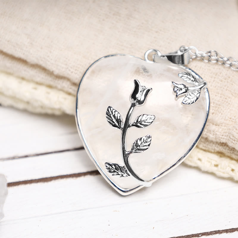 Collier pendentif cœur en améthyste pour la guérison et l'équilibre