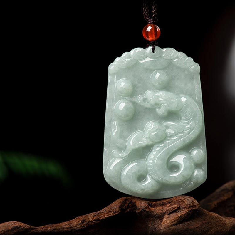 Unisex Jade Necklace with 12 Chinese Zodiac Pendants for Abundance