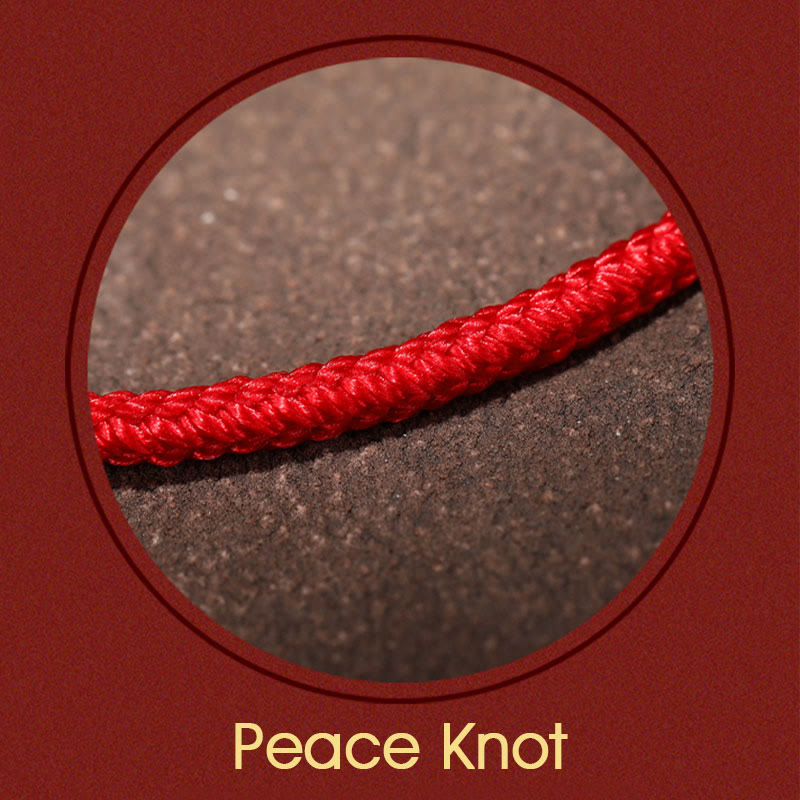 Handmade Red String Bracelet with 999 Gold Beads and King Kong Knot for Protection
