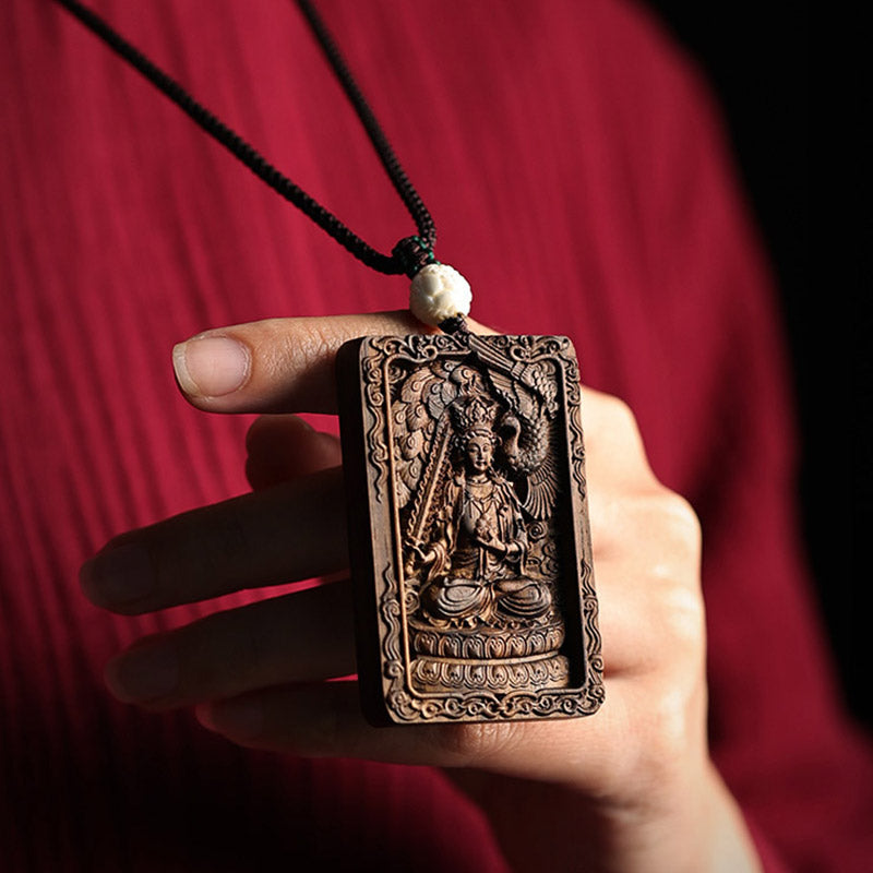 Chinese Zodiac Agarwood PiXiu Dragon Peace Necklace Pendant