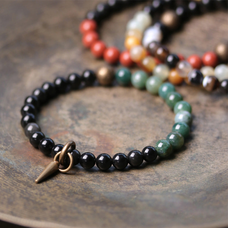 Black Obsidian & Sodalite Strength Couple Bracelet