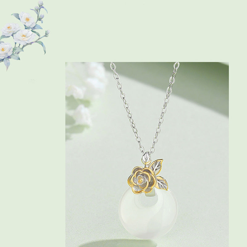 925 Sterling Silver Chalcedony Harmony Pendant Necklace