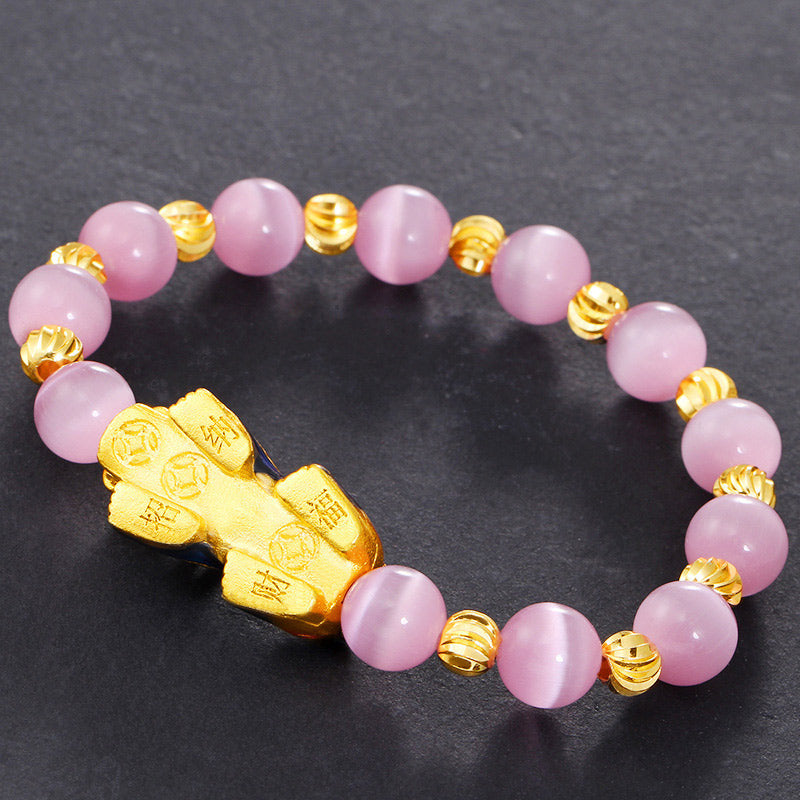 8mm Chrysoberyl Pixiu Lucky Bracelet for Wealth & Protection