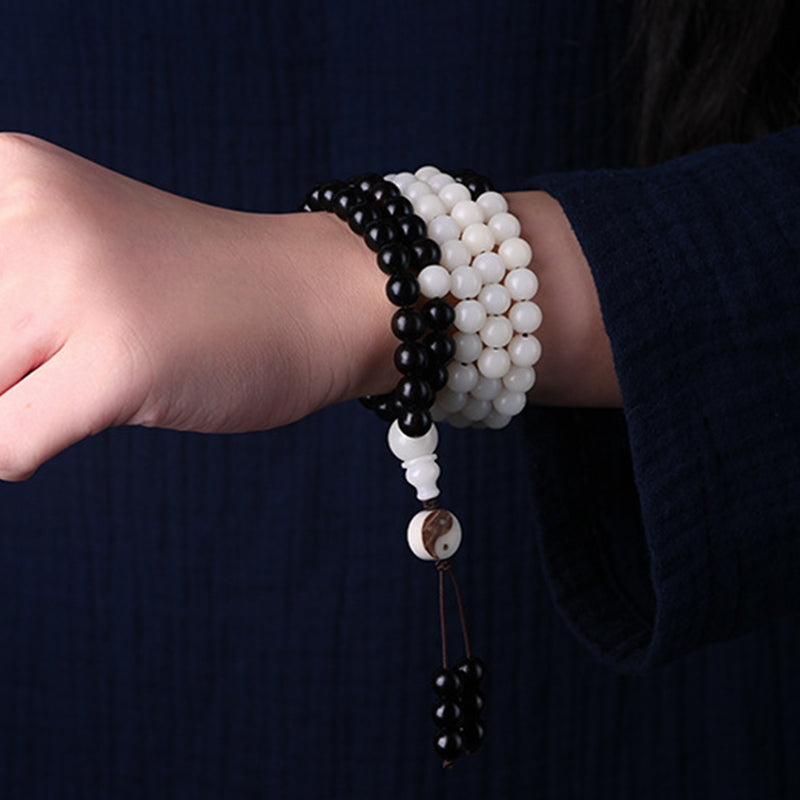 8mm Ebony Wood Protection Necklace Mala