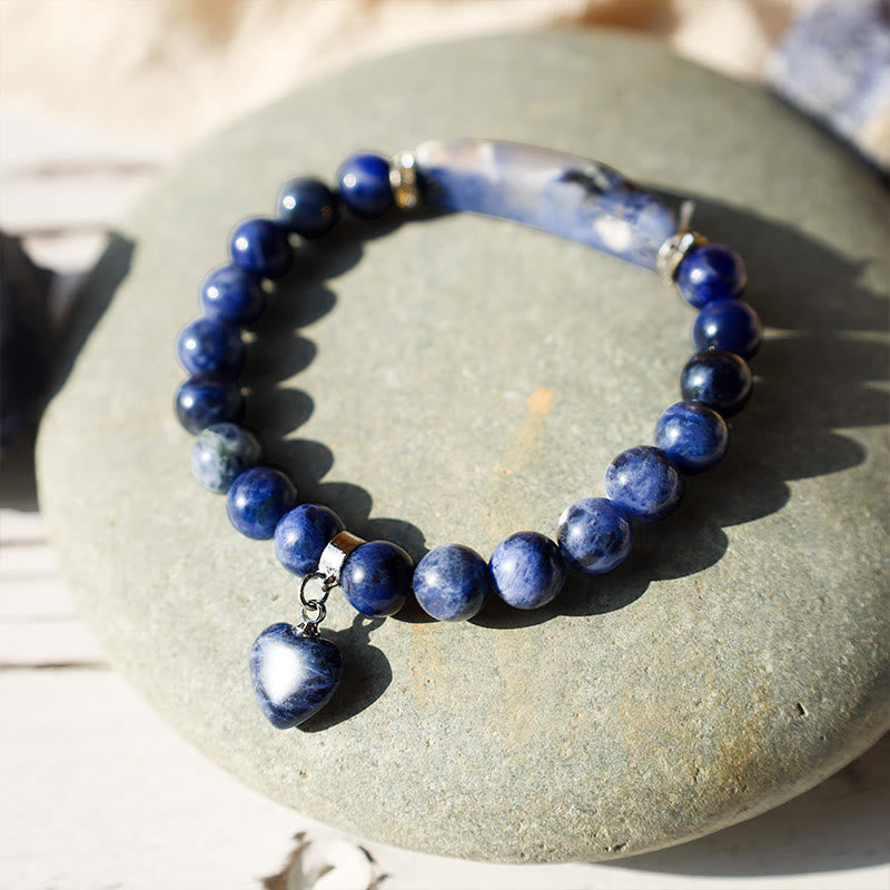 8mm Amethyst Healing Beads Love Heart Bracelet for Meditation