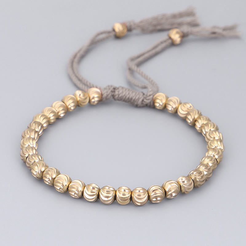 Bracelet spirituel tibétain en perles de cuivre pour la chance et l'équilibre