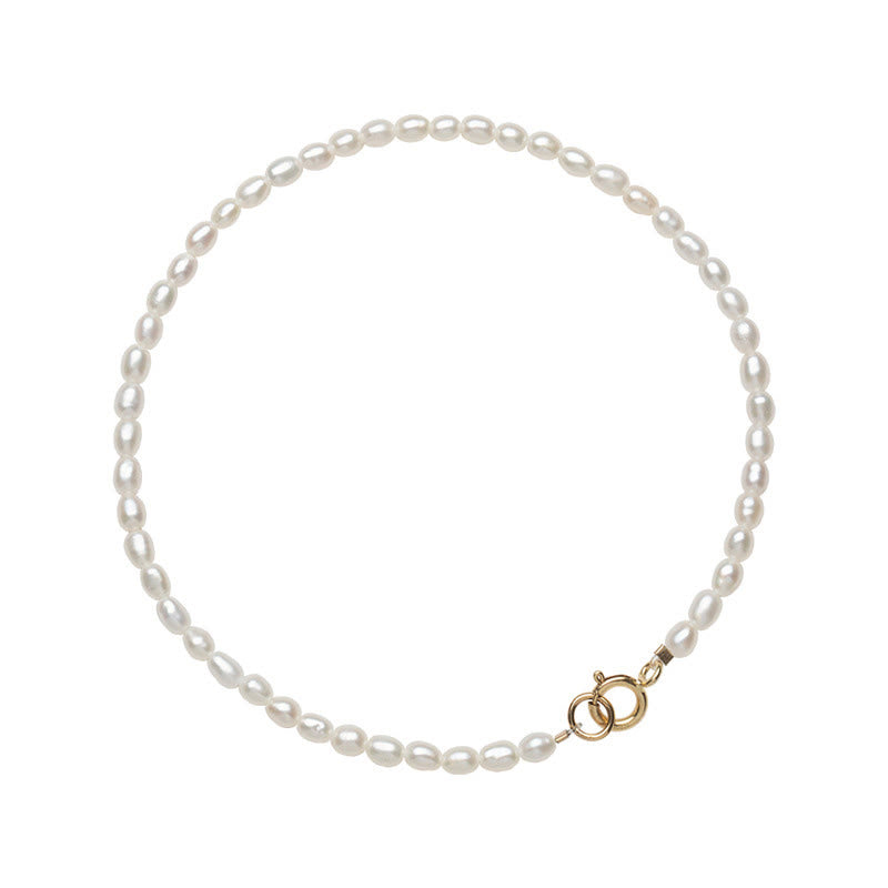 Bracelet Sagesse en perles naturelles de 2 mm et plaqué or 14 carats