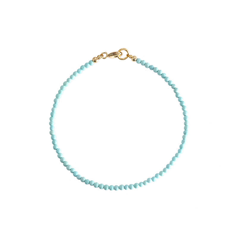 Bracelet Sagesse en turquoise de 2 mm et or 14 carats