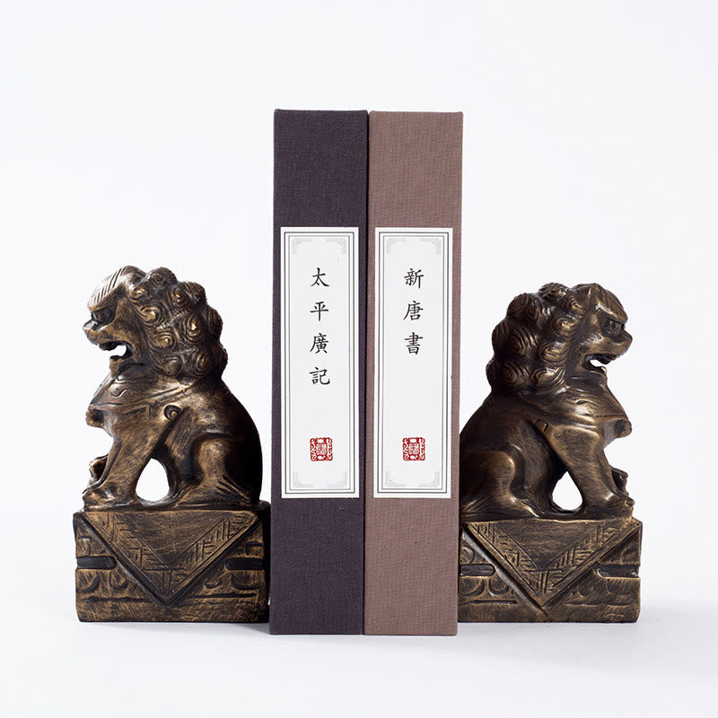 Lot de 2 statues de lion en résine pour le courage et la force | Figurines spirituelles