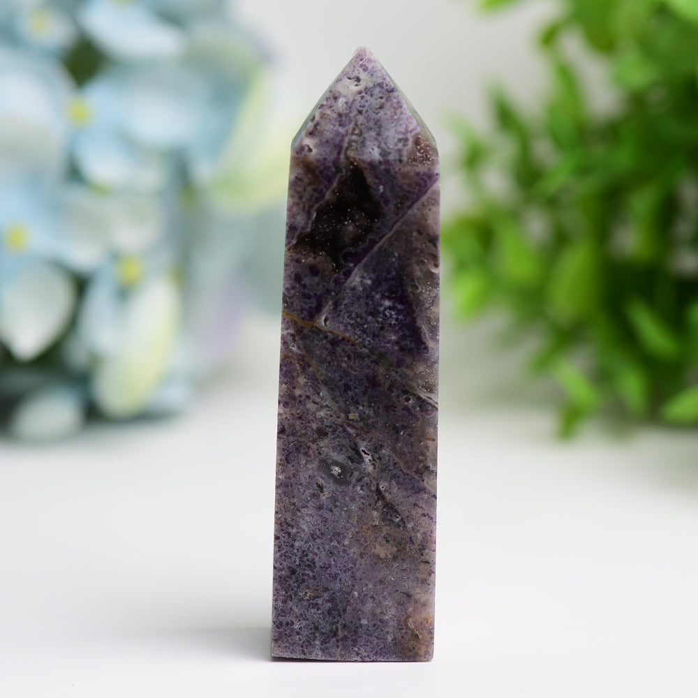 3.0-4.5 Inch Purple Sphalerite Crystal Tower for Healing