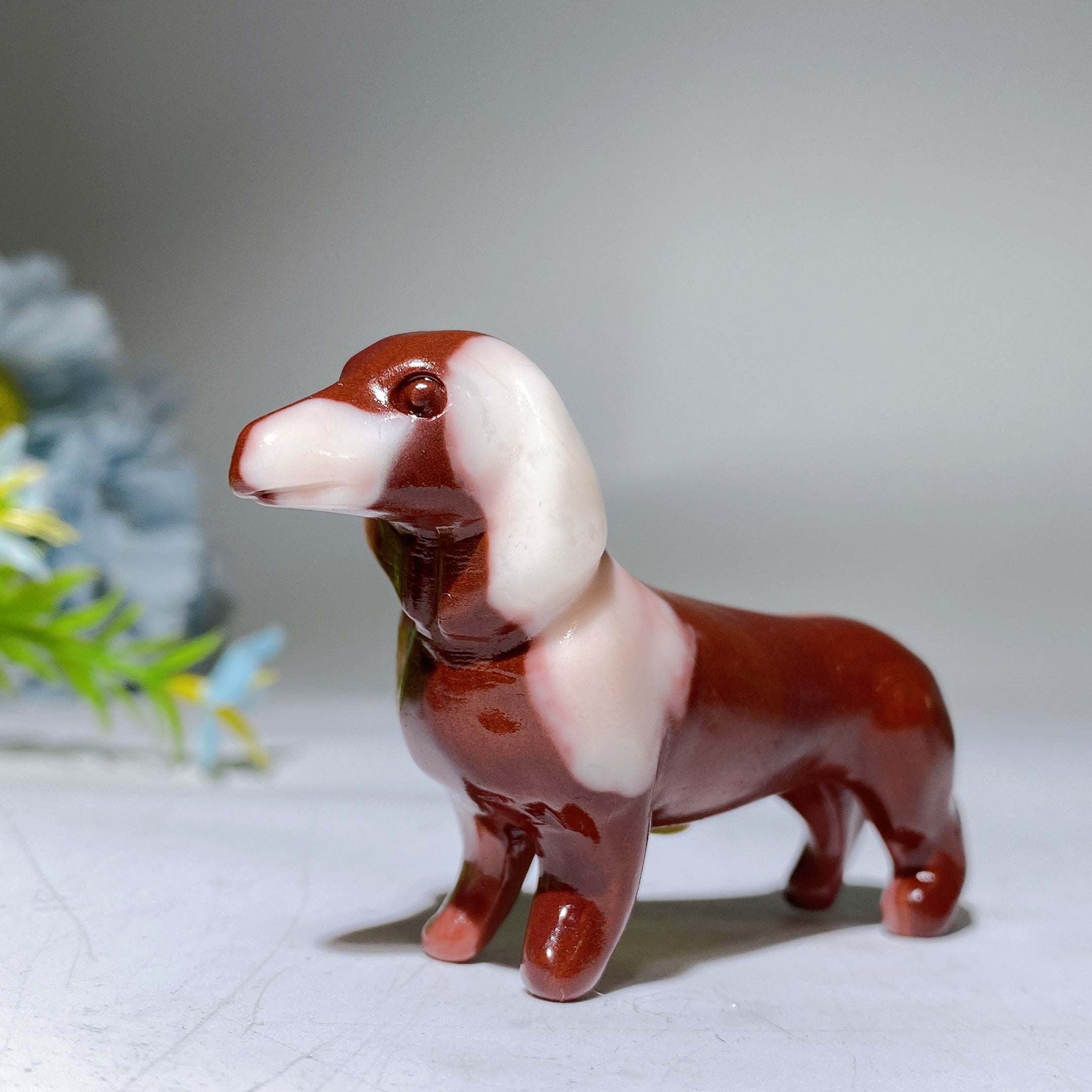 Figurine de teckel en cristal de 3 pouces pour la guérison et l'harmonie