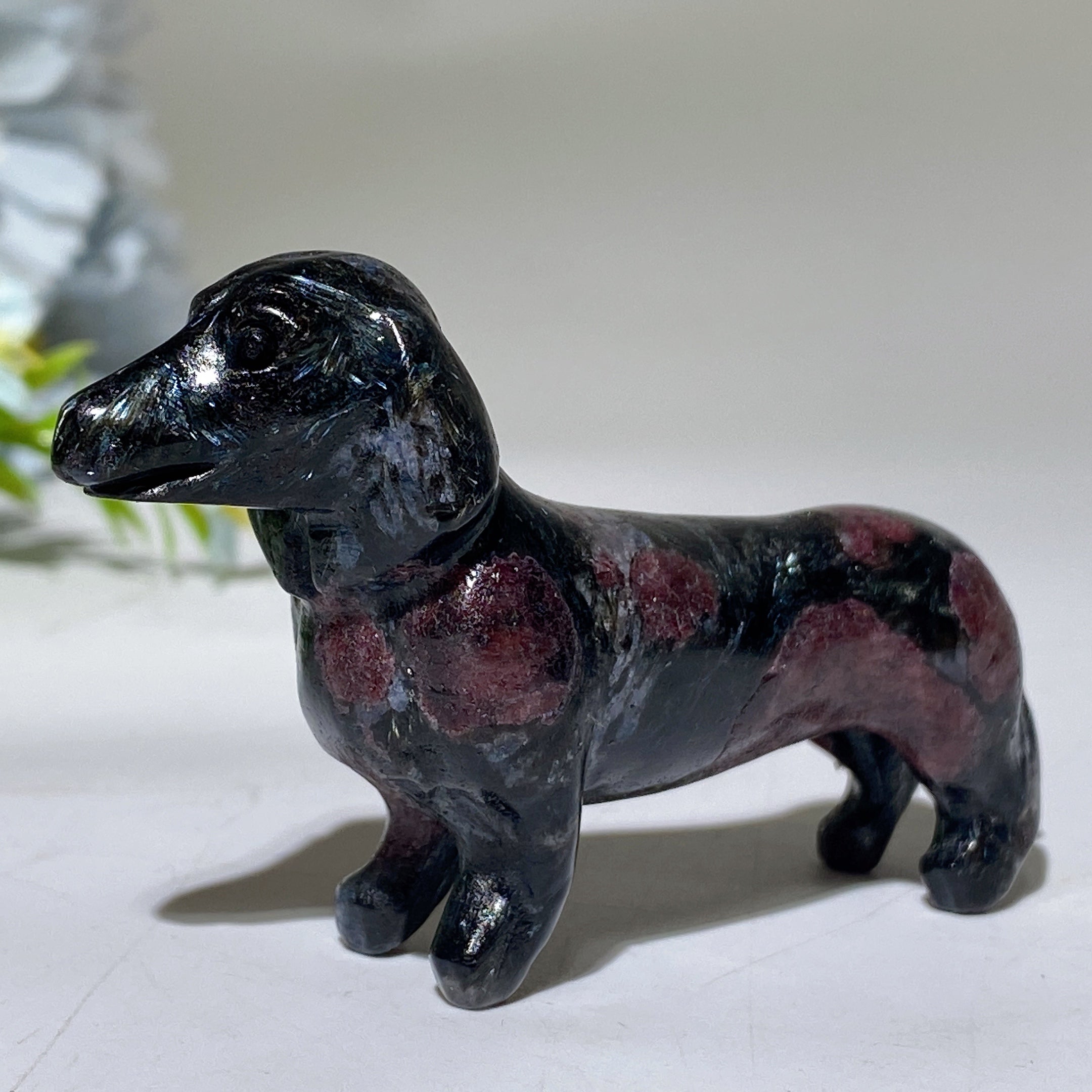 Figurine de teckel en cristal de 3 pouces pour la guérison et l'harmonie
