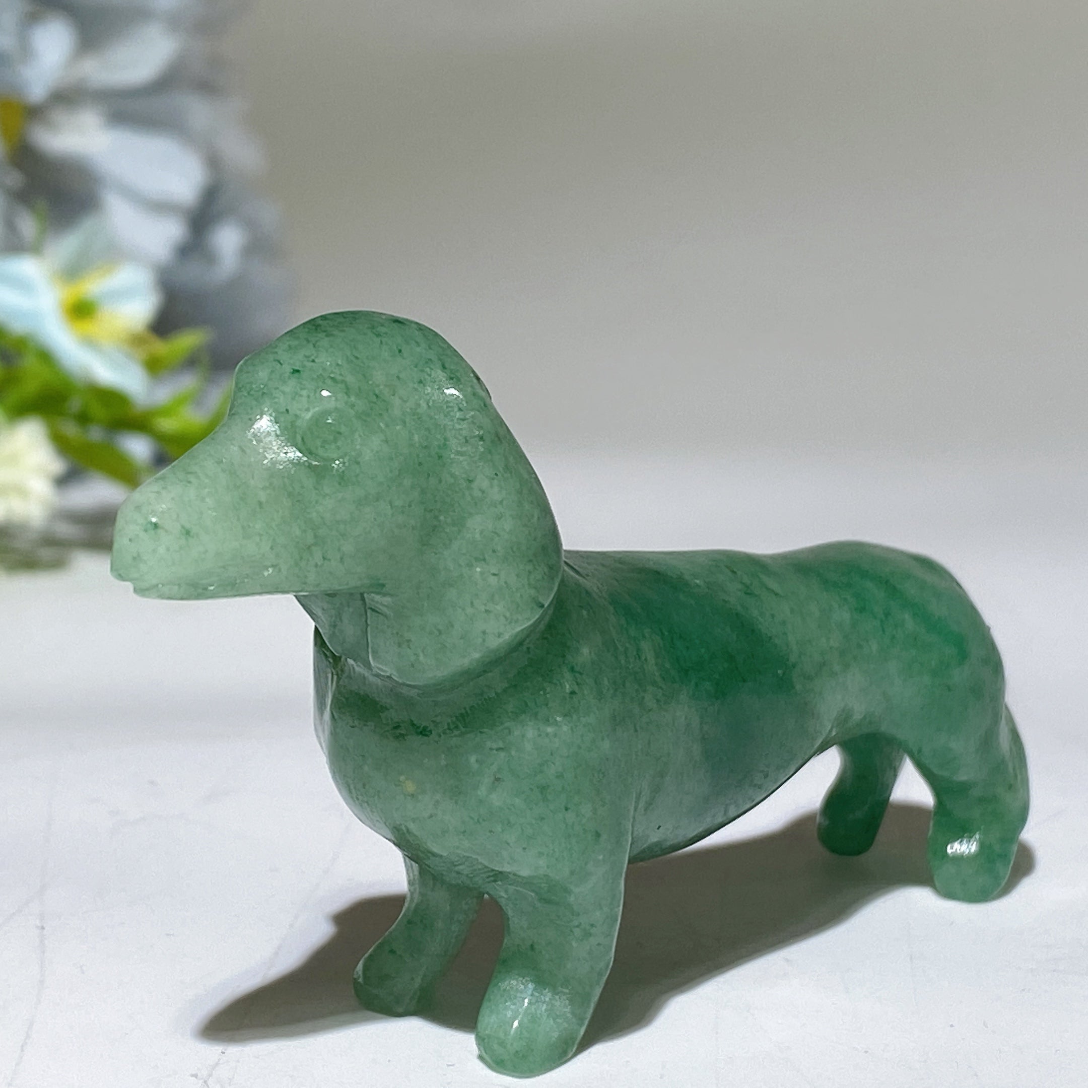 Figurine de teckel en cristal de 3 pouces pour la guérison et l'harmonie