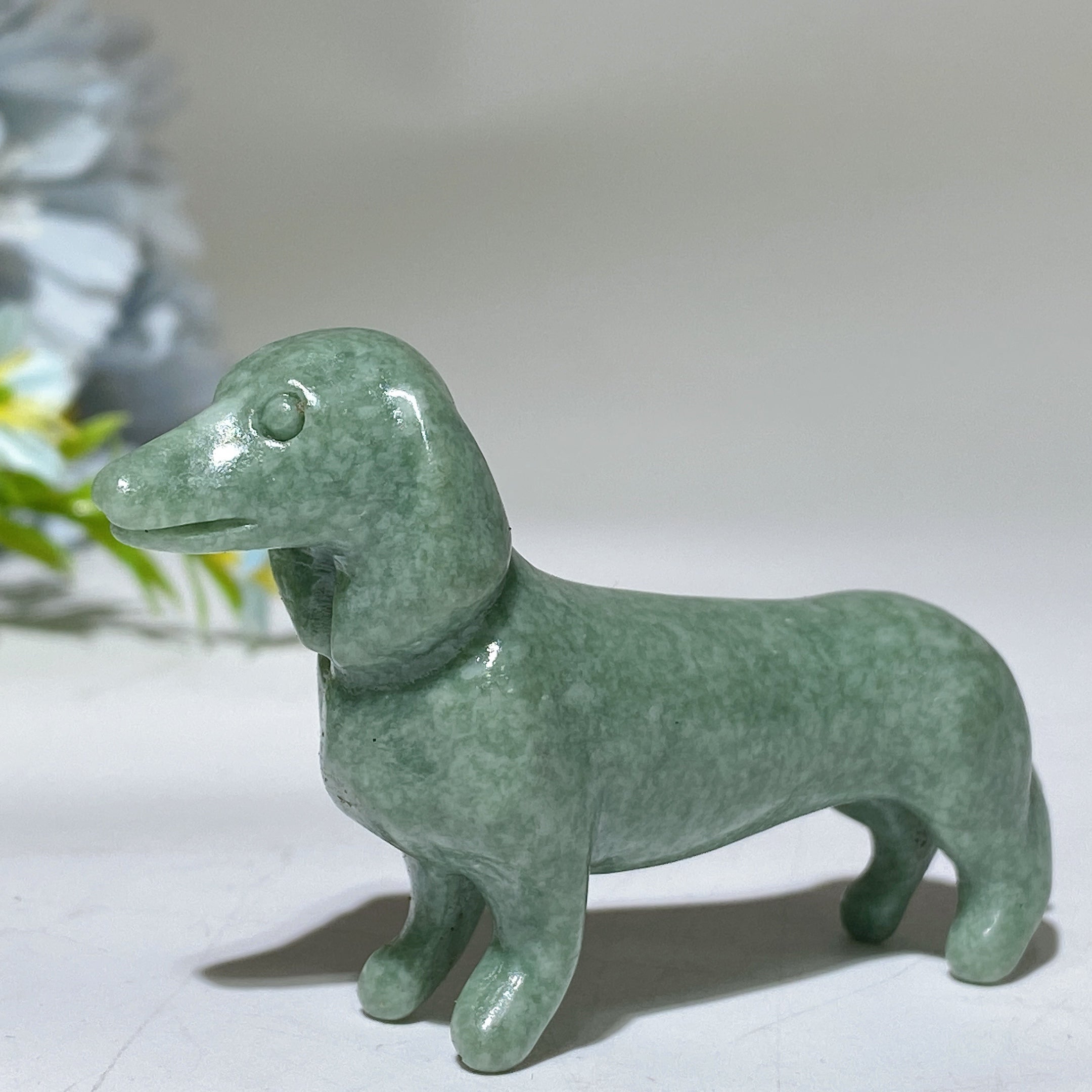 Figurine de teckel en cristal de 3 pouces pour la guérison et l'harmonie