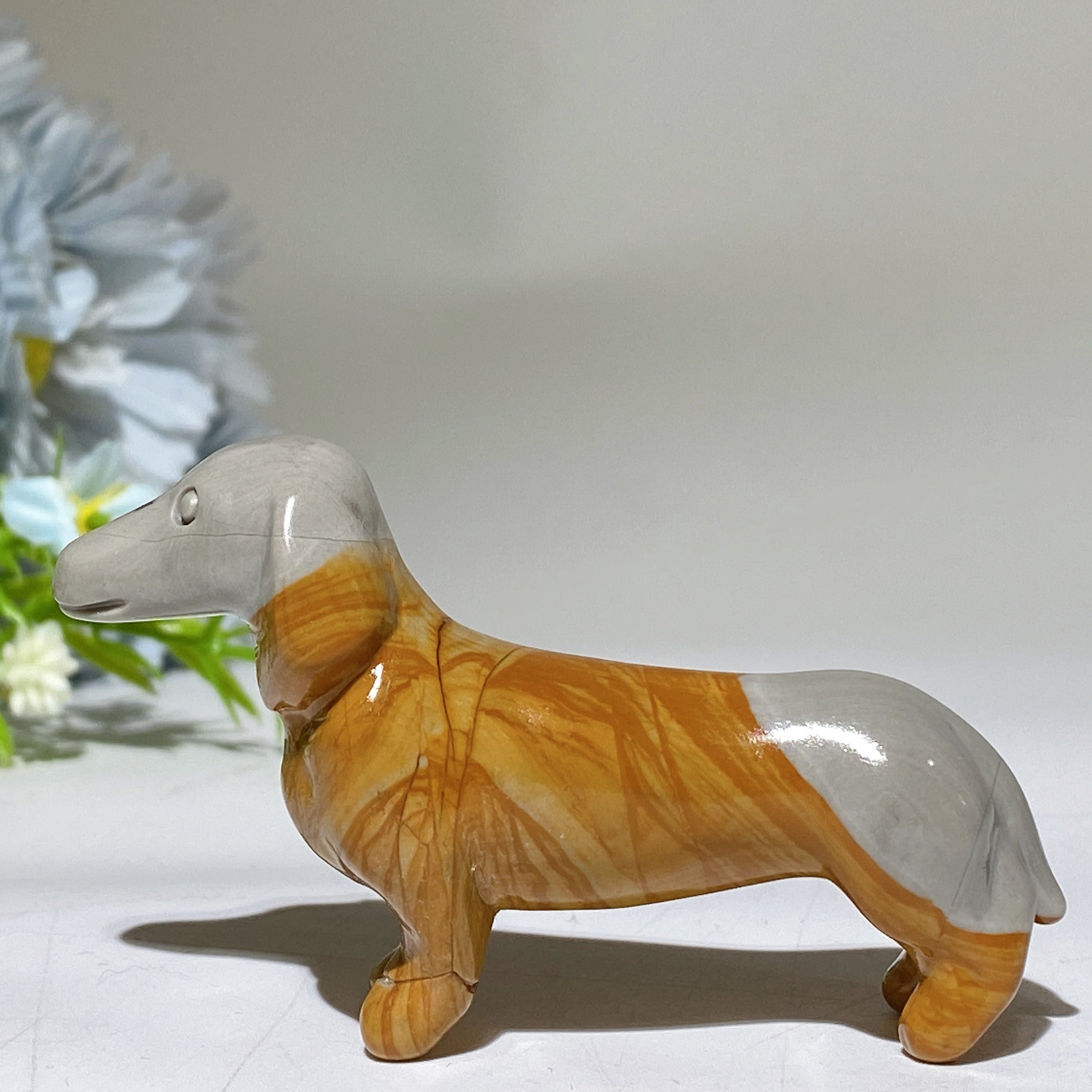 Figurine de teckel en cristal de 3 pouces pour la guérison et l'harmonie