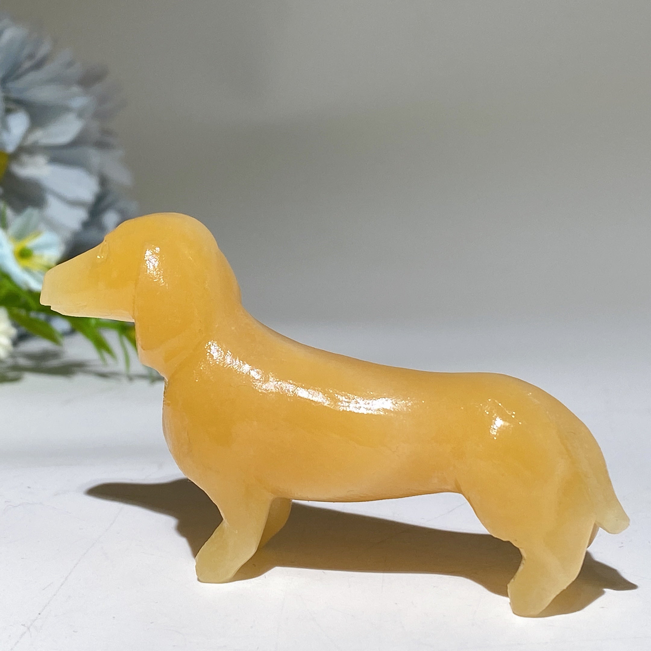 Figurine de teckel en cristal de 3 pouces pour la guérison et l'harmonie