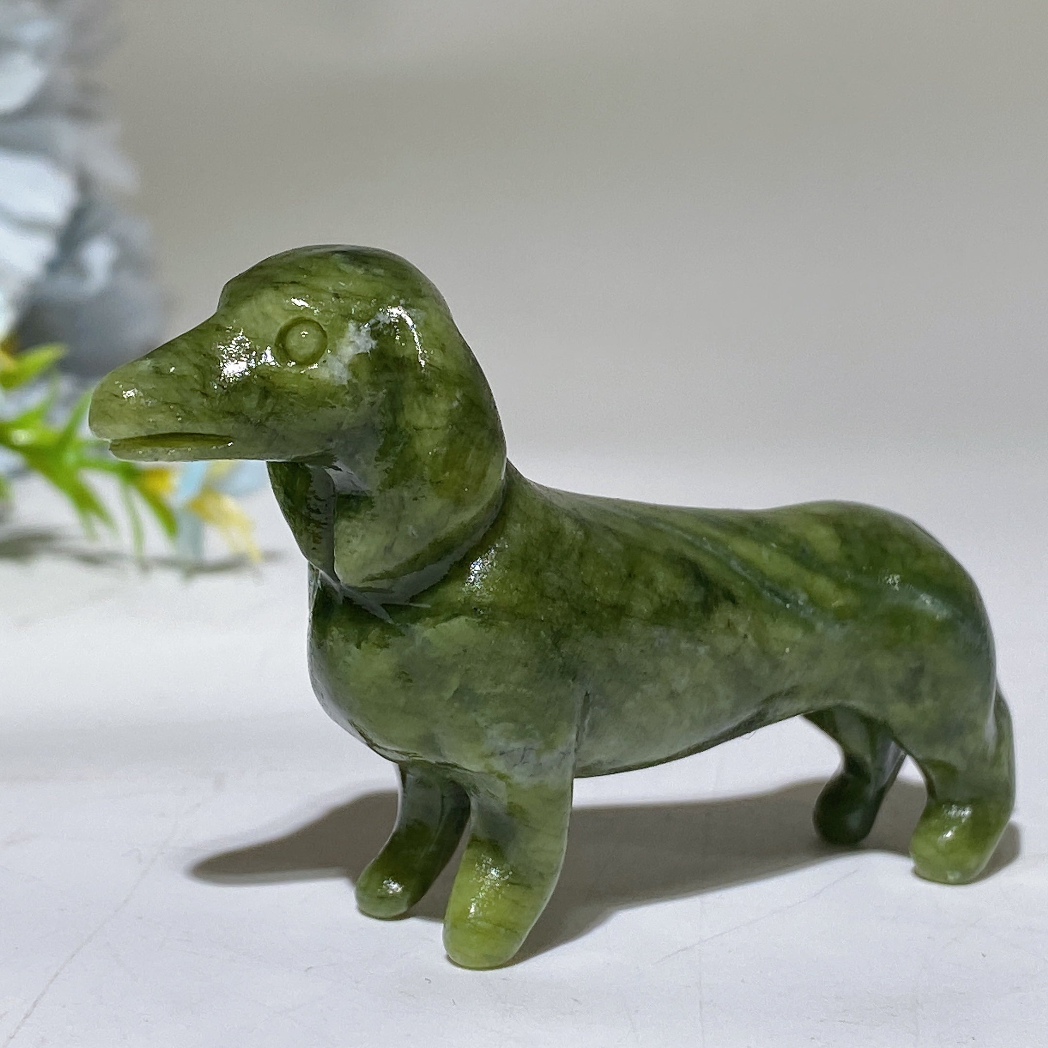 Figurine de teckel en cristal de 3 pouces pour la guérison et l'harmonie