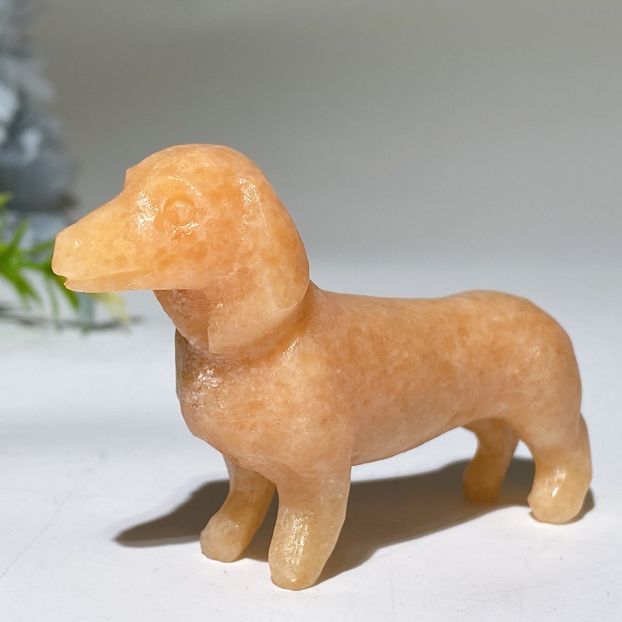 Figurine de teckel en cristal de 3 pouces pour la guérison et l'harmonie