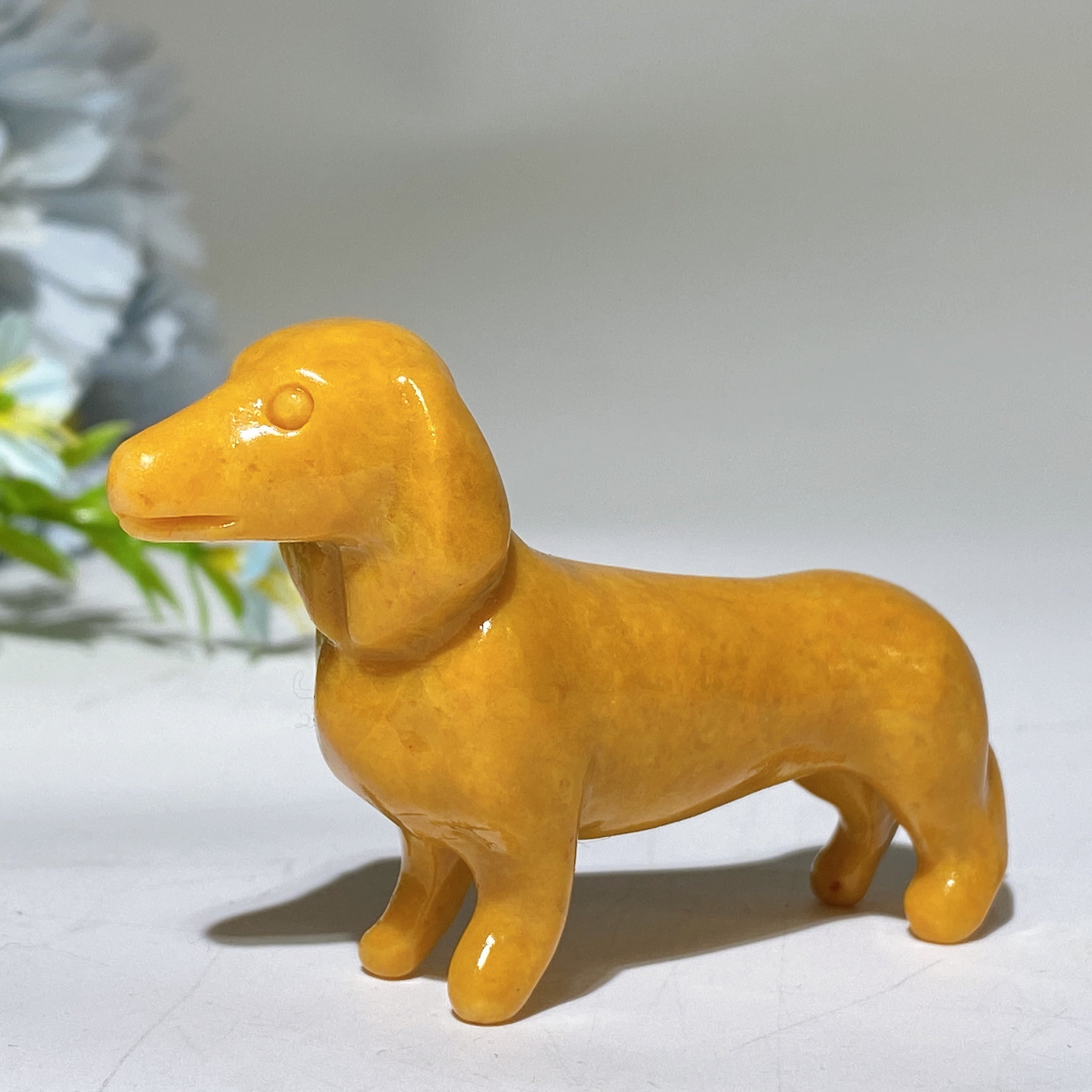 Figurine de teckel en cristal de 3 pouces pour la guérison et l'harmonie