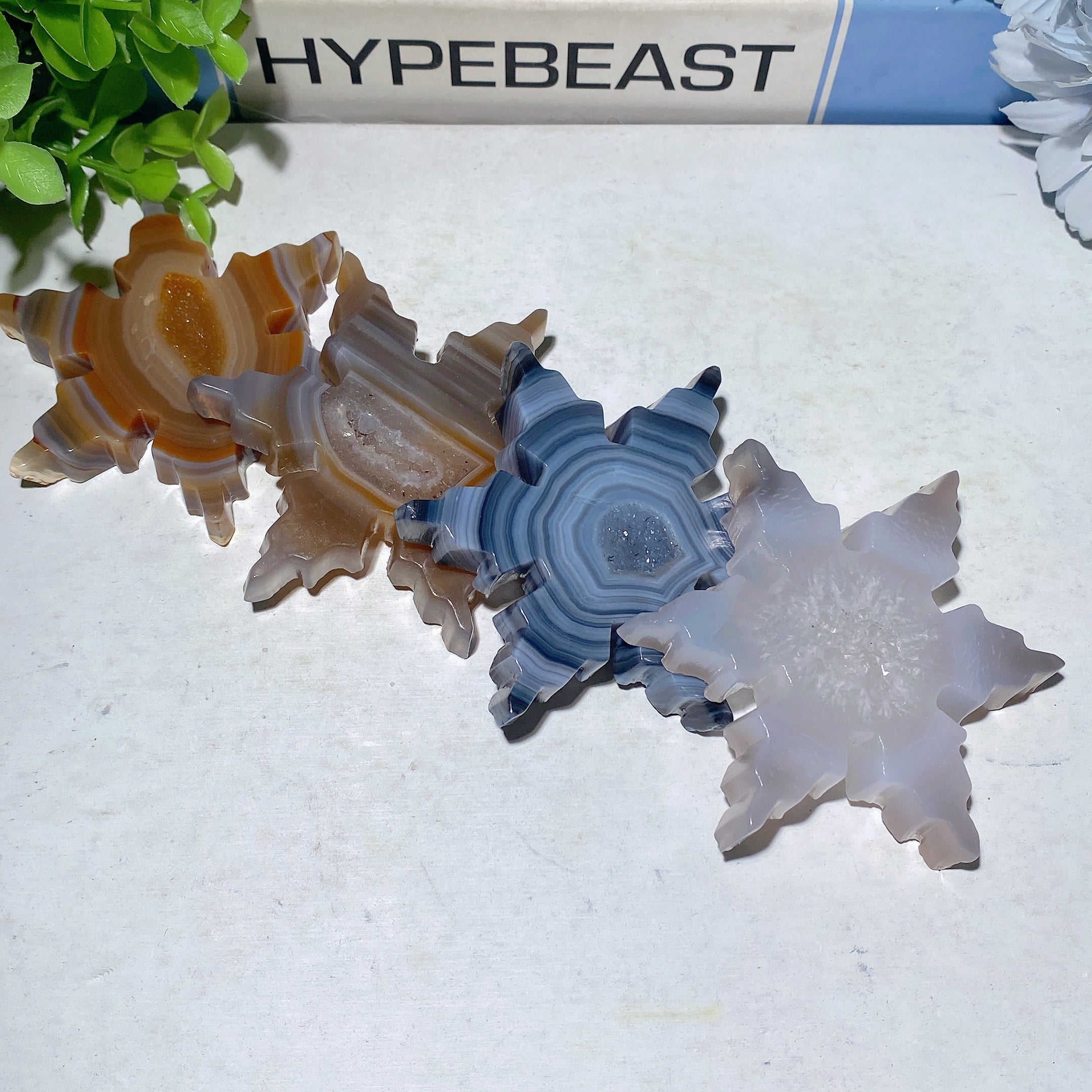 3.0 inch Druzy Agate Snowflake Crystal Figurine