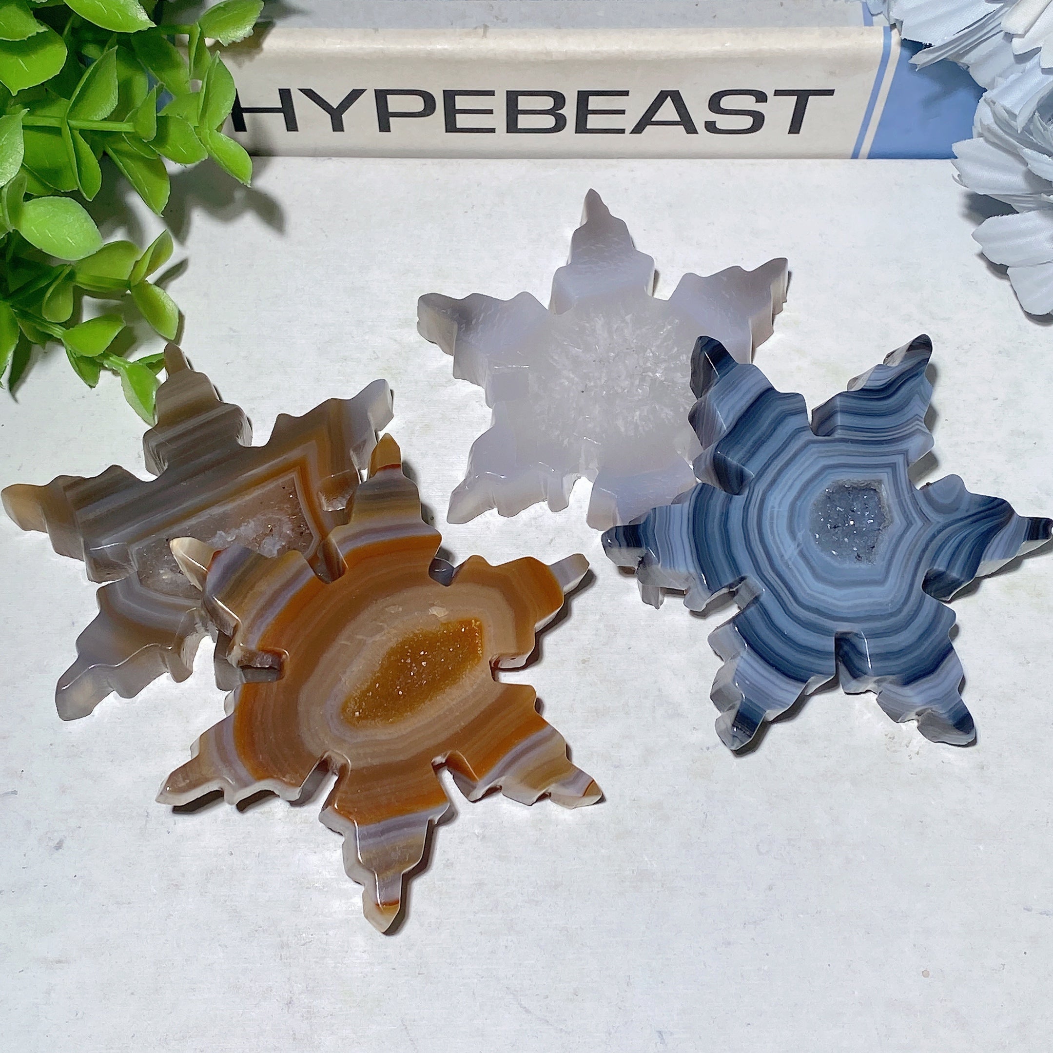 3.0 inch Druzy Agate Snowflake Crystal Figurine