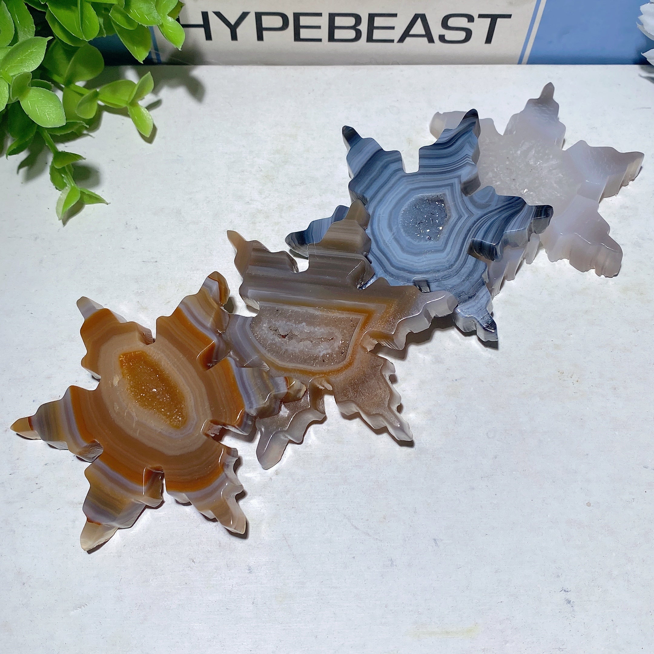 3.0 inch Druzy Agate Snowflake Crystal Figurine