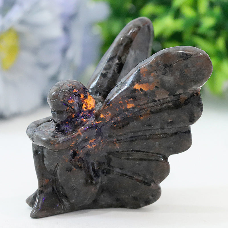 3.0-Inch Yooperlite Fairy Crystal Carving Figurine