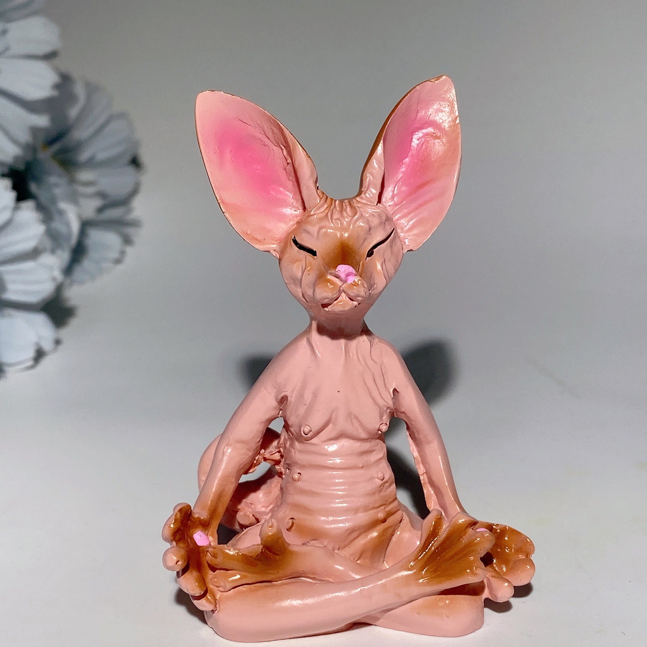 3.1 Inch Crystal Sphynx Cat Statue for Meditation