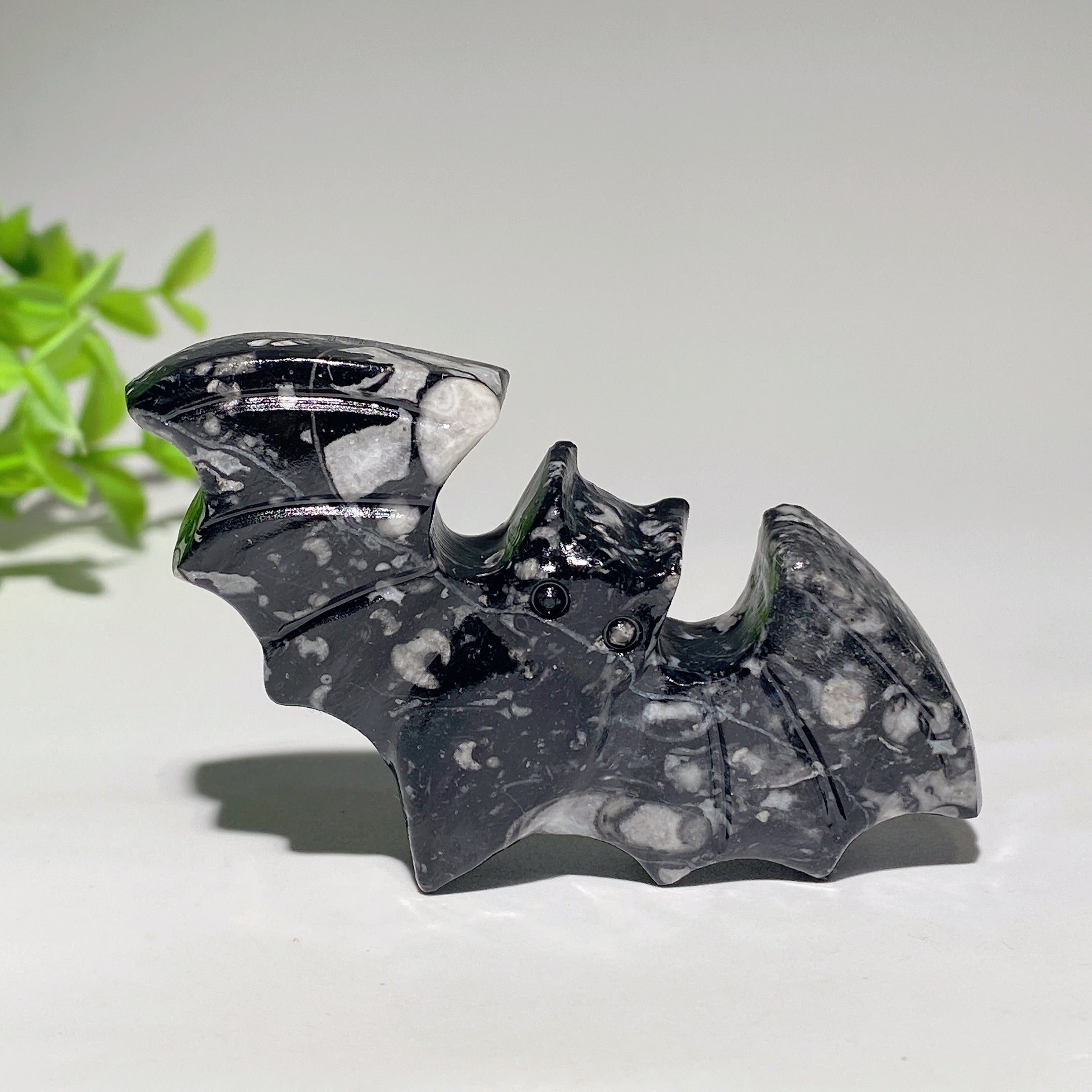Sculptures de chauve-souris en cristal mixte de 3,1 pouces pour la guérison et l'énergie