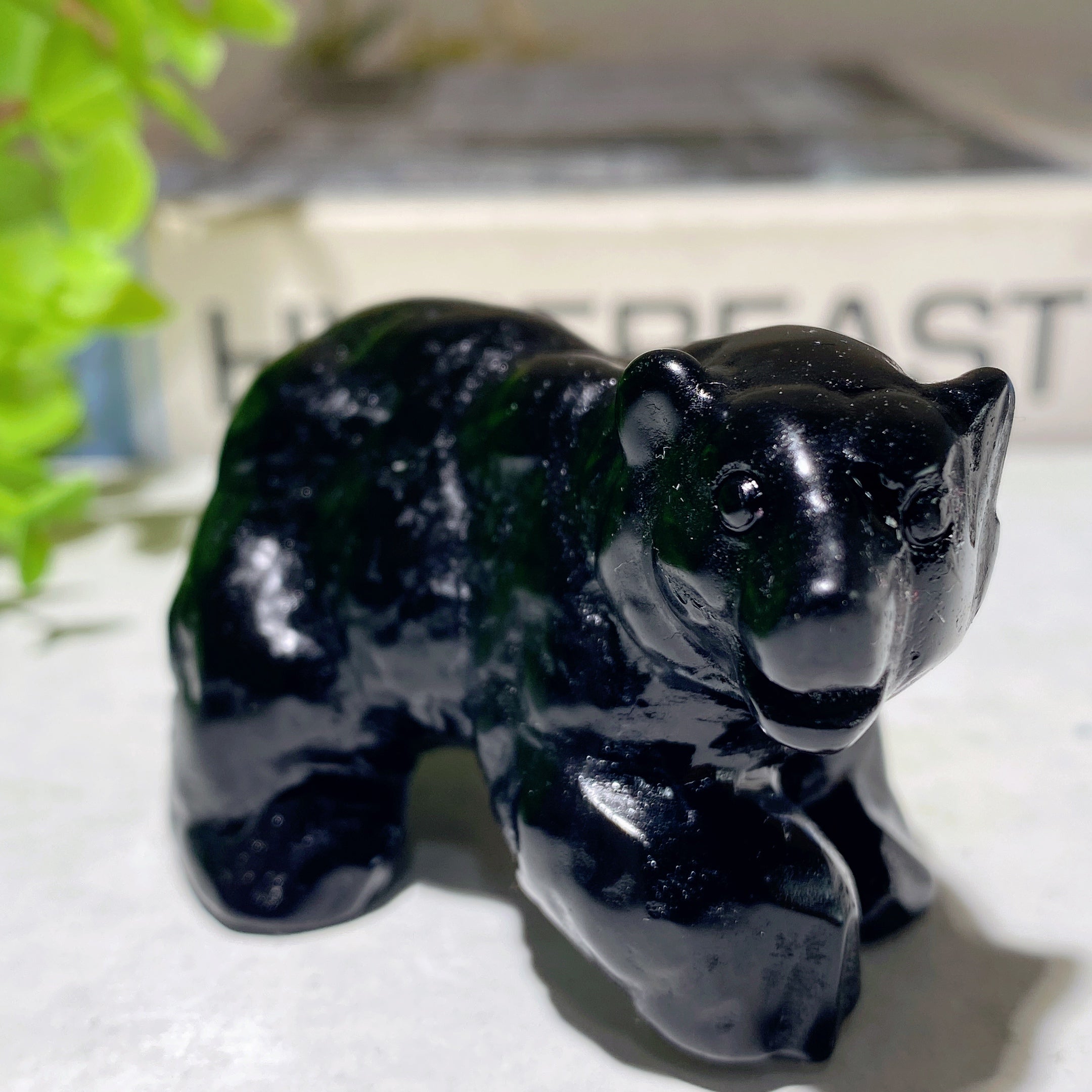 3.1 Inch Mixed Crystal Polar Bear Carving for Healing