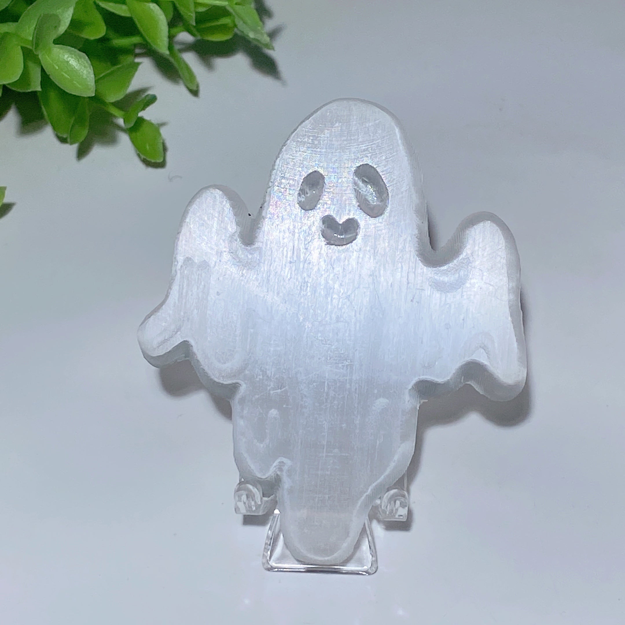 Figurine fantôme en sélénite de 3,1 pouces pour l'énergie de guérison